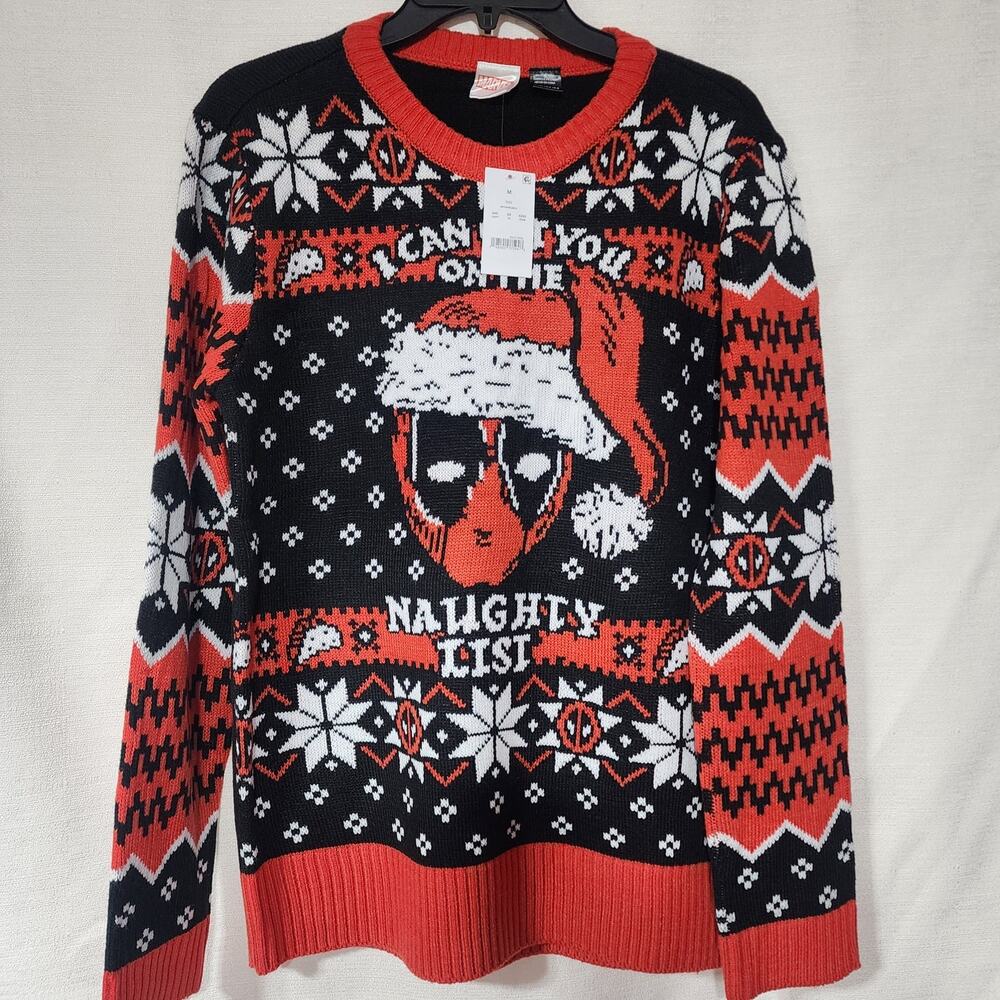 DeadPool christmas sweater men's Medium